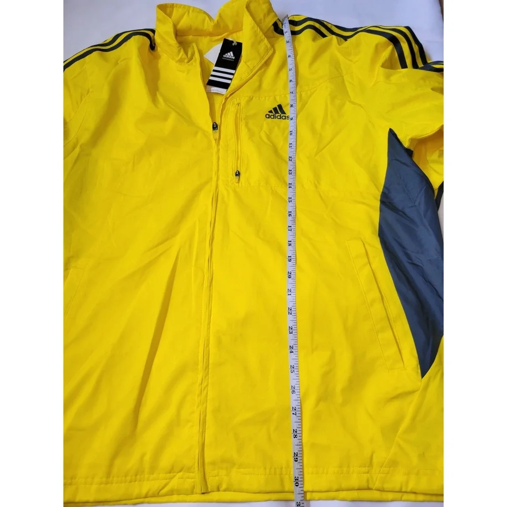 Vintage Adidas Drive 2‎ Zip Jacket Men's Yellow Blue Stripes Windbreaker Sz XL